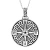 Sterling Silver Men's Celtic Compass North Star Polaris Necklace