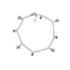 Sterling Silver Celtic Tree of Life Bracelet with Sapphire Blue Cubic Zirconia Charms