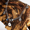 Sterling Silver Celtic Tree of Life Bracelet with Sapphire Blue Cubic Zirconia Charms