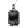 Sterling Silver Men's Black Spinel Celtic Dog Tag Pendant