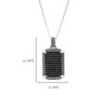 Sterling Silver Men's Black Spinel Celtic Dog Tag Pendant