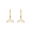 14KT Gold Vermeil Mother of Pearl Whale Tail Drop Earrings