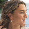 14KT Gold Vermeil Mother of Pearl Whale Tail Drop Earrings