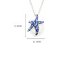 Sterling Silver Pearl Starfish Necklace with Sapphire