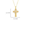 14kt Gold with Round Lab Grown Diamond Celtic Cross Necklace