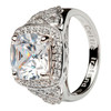 Silver Cz Trinity Knot Halo Ring