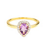 14kt Gold Vermeil Genuine Amythest Halo Ring