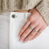 Claddagh Silver Ring Encrusted With Peridot Crystal