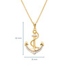 14K Gold Vermeil Anchor Necklace with Cubic Zirconias