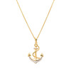 14K Gold Vermeil Anchor Necklace with Cubic Zirconias