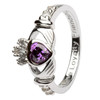 Claddagh February Birthstone Ring