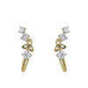 14kt Gold Vermeil Small Trinity Earrings with Triple White Sapphires