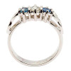 Sapphire and diamond celtic ring 14k white gold 3 stone
