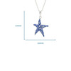 Sterling Silver Sapphire Blue Star Fish Necklace
