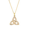 14kt Gold Lab Grown Diamond Celtic Trinity Knot Necklace