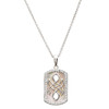 Sterling Silver Mother of Pearl Celtic Knot Medallion Pendant with White Crystals