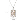 Sterling Silver Mother of Pearl Celtic Knot Medallion Pendant with White Crystals