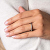 14kt White Gold Lab-Grown Diamond Fitted Celtic Wedding Ring