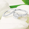 14kt White Gold Lab-Grown Diamond Fitted Celtic Wedding Ring
