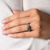 14kt White Gold Lab-Grown Diamond Fitted Celtic Wedding Ring