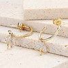 14kt Yellow Gold Lab Grown Diamond Shamrock Drop Earrings