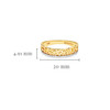 14kt Yellow Gold Trinity Ring with Lab Diamonds Border