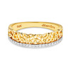 14kt Yellow Gold Trinity Ring with Lab Diamonds Border