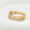 14kt Yellow Gold Trinity Ring with Lab Diamonds Border