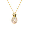 14K Gold Vermeil Pineapple Necklace with Cubic Zirconias