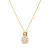 14K Gold Vermeil Pineapple Necklace with Cubic Zirconias