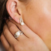 Intricate Sterling Silver Trinity Pearl Ring
