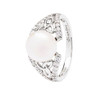 Intricate Sterling Silver Trinity Pearl Ring