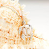 Sterling Silver Mother of Pearl Rose Gold Turtle Necklace with White Crystals