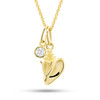 14kt Gold Lab-Grown Diamonds Mini Shell Necklace