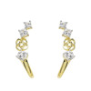 14kt Gold Vermeil Celtic Knot Earrings with Triple White Sapphires