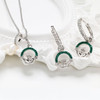 Sterling Silver Claddagh Necklace with Pearl and Green Crystals