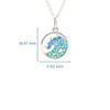Sterling Silver Blue and Aqua Crystal Wave Drops Mini Necklace