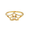 14kt Gold and Lab Diamond Trinity Ring
