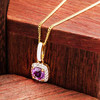 14kt Gold Vermeil Genuine Amythest and White Enamel Necklace