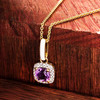 14kt Gold Vermeil Genuine Amythest and White Enamel Necklace