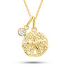 14kt Gold Lab-Grown Diamond Mini Sand Dollar Necklace