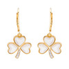 14KT Gold Vermeil Mother of Pearl Irish Shamrock Earrings