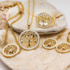 Gold Vermeil Celtic Tree of Life Earrings with Enamel and Cubic Zirconia Detail