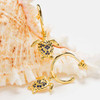 14k Gold Vermeil Blue and White Lab Grown Sapphire Turtle Earrings