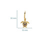 14k Gold Vermeil Blue and White Lab Grown Sapphire Turtle Earrings