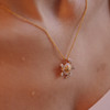 14K Gold Vermeil Turtle Necklace with Cubic Zirconias