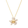 14K Gold Vermeil Turtle Necklace with Cubic Zirconias