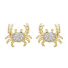 14kt Gold Vermeil white Sapphire Crab Earrings