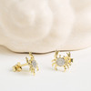14kt Gold Vermeil white Sapphire Crab Earrings