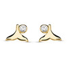 14kt Gold Lab-Grown Diamonds Mini Whale Tail Stud Earrings